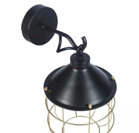 LED Kinkiet JULES loft E27 czarna metal lampa