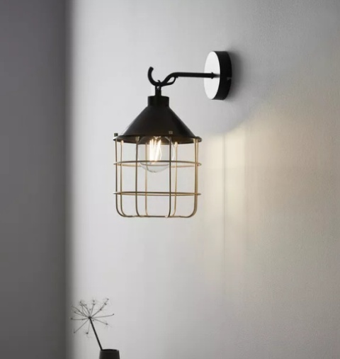 LED Kinkiet JULES loft E27 czarna metal lampa