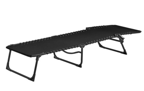 Łóżko leżanka składana stalowe oparcie 120kg poduszka kark