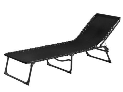 Łóżko leżanka składana stalowe oparcie 120kg poduszka kark