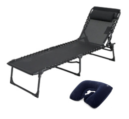 Leżak krzesło plażowe BLACK czarny dwupoziomowe stalowe ZWY
