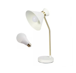 LED Lampa biurkowa EVE 45cm E27 biała złota regulowana