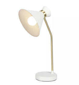 LED Lampa biurkowa EVE 45cm E27 biała złota regulowana