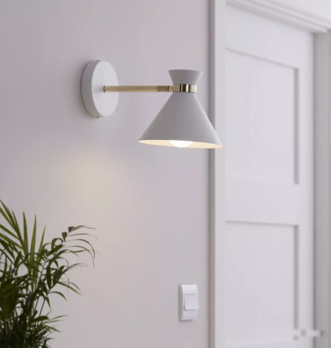 LED Lampa ścienna kinkiet EVE 30cm E27 biała złota mat