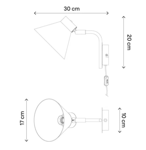 LED Lampa ścienna kinkiet Brook E27 czarna mat metal