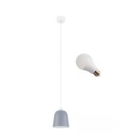 LED Lampa wisząca Madison 18cm E27 metalowa szara