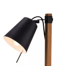 LED Lampa biurkowa LINDA E27 48cm czarna drewno regulowana