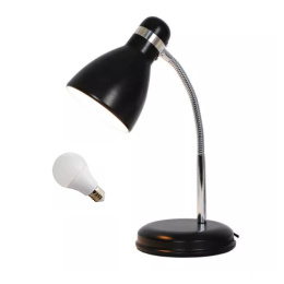 LED Lampa biurkowa SIMON E27 31cm czarna regulowana