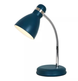 LED Lampa biurkowa SIMON E27 31cm niebieska regulowana