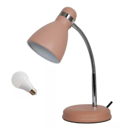 LED Lampa biurkowa SIMON E27 31cm różowa regulowana