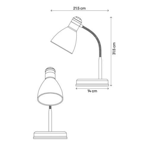 LED Lampa biurkowa SIMON E27 31cm różowa regulowana