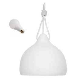 LED Lampa wisząca SUSAN 22cm E27 biała ceramiczna metal