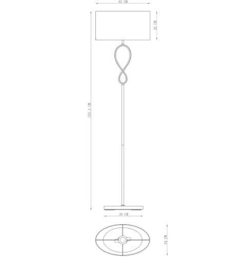 LED Lampa podłogowa SINA E27 152cm szara srebrna