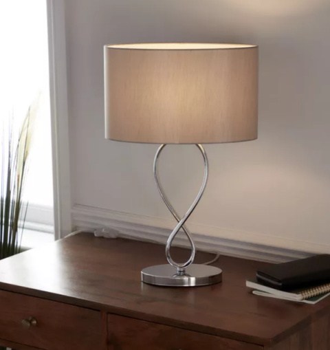 LED Lampa stołowa SINA E14 54cm szara srebrna