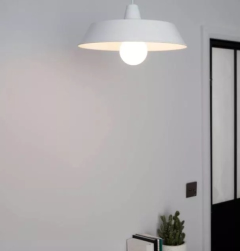 LED Lampa wisząca ALBERT 38cm E27 biała metalowa