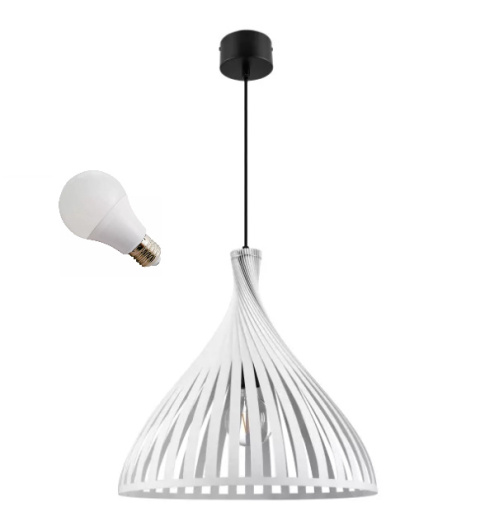 LED Lampa wisząca AMILA ażurowa E27 biała