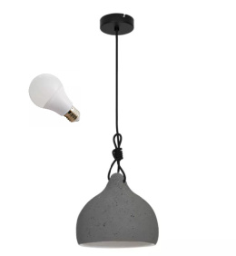 LED Lampa wisząca SUSAN 22cm E27 szara ceramiczna metal