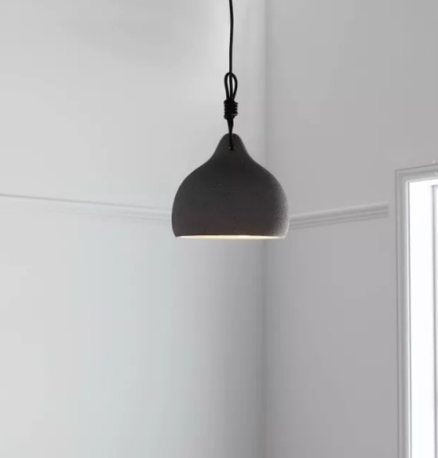 LED Lampa wisząca SUSAN 22cm E27 szara ceramiczna metal
