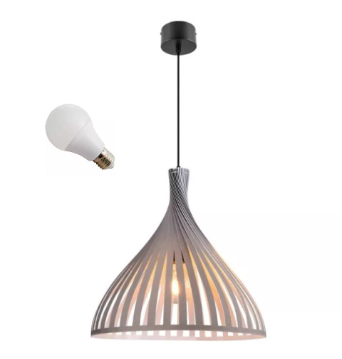 LED Lampa wisząca AMILA ażurowa E27 szara taupe