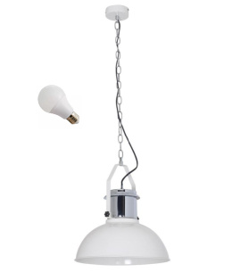 LED Lampa wisząca STAN 38cm E27 biała metalowa