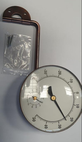 Termometr wilgotnościomierzem mosiądz zaokienny obracany  