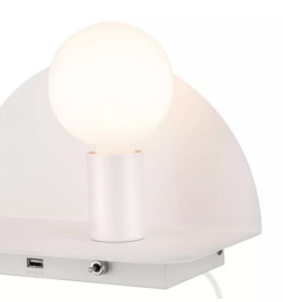 LED Lampa kinkiet HOBE USB E27 biała czytanie włącznik
