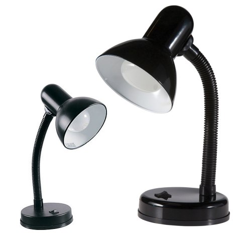 Lampka biurkowa czarna E27 elastyczna stołowa metalowa szkolna