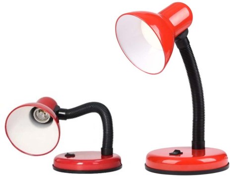 Lampka biurkowa czerwona elastyczna metal E27 stołowa