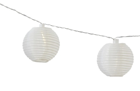 Lampa dekoracyjna solarna z białymi kulami 20 szt. na 5 m długości