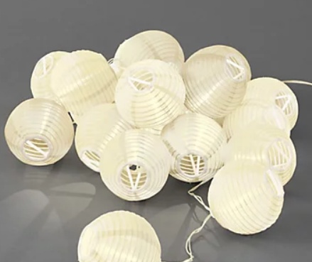 Lampa dekoracyjna solarna z białymi kulami 20 szt. na 5 m długości