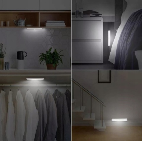 LED Lampka magnes LED 3m czujka ruchu baterie 3xAAA 8 diód zwy