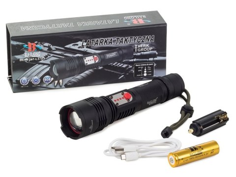 Nowoczesna latarka militarną z funkcjami Power Bank