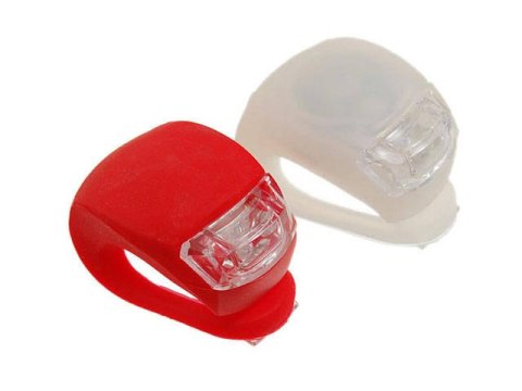 Lampki rower LED przód tył 2szt silikon 4 bat CR2032