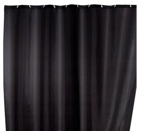 Zasłona prysznicowa CZARNA 180x200 cm poliester czarna