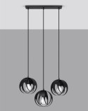 Lampa wisząca TULOS 3L czarna 50cm