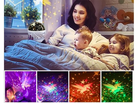 Nowoczesna lampa nocna z efektem galaktyki dla każdego wnętrza