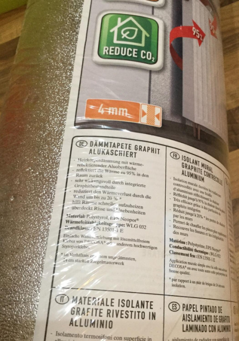 2m 50cm Ekran zagrzejnikowa pianka 3mm ALU połysk refleksyjna