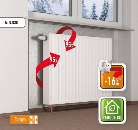 1,1m 50cm Ekran zagrzejnikowa pianka 3mm ALU połysk refleksyjna