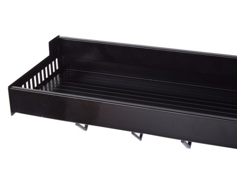 Półka wisząca na przyprawy - czarna, aluminiowa z haczykami
