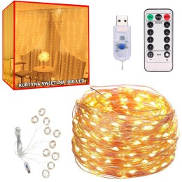 Kurtyna LED świetlna 300 lampek druciki 3x3m wiszące lampki