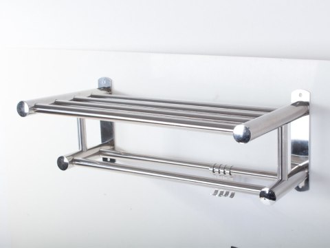 Półka 39cm chrom aluminium łazeinka kuchnia haczyki