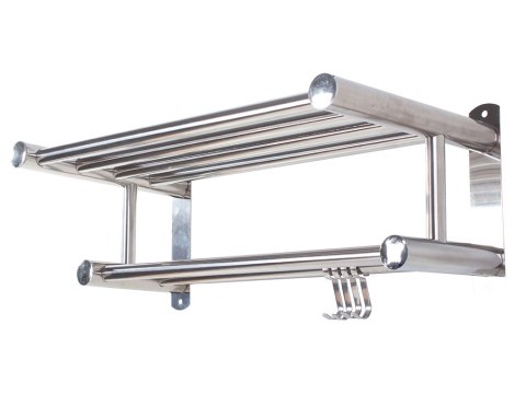 Półka 39cm chrom aluminium łazeinka kuchnia haczyki