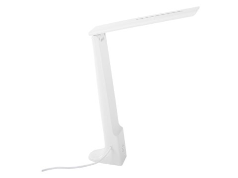 Nowoczesna lampka biurkowa LED z USB - biała, różowe światło regulowane