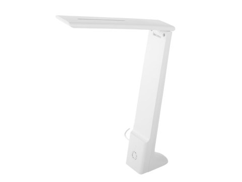 Nowoczesna lampka biurkowa LED z USB - biała, różowe światło regulowane