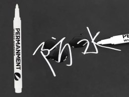 Biały marker permanentny do oznaczania różnorodnych powierzchni