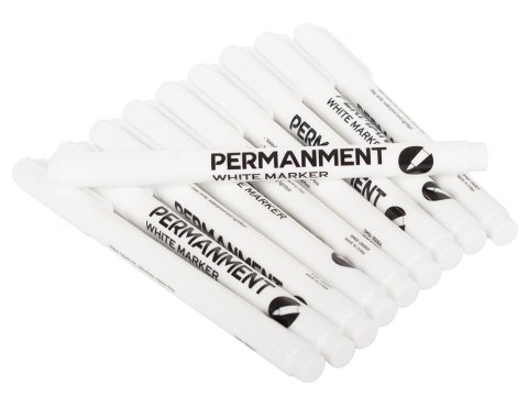 Biały marker permanentny do oznaczania różnorodnych powierzchni