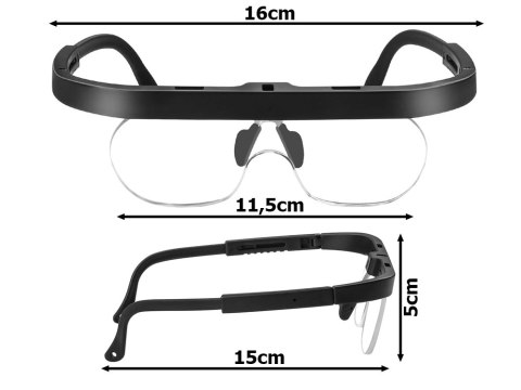 Lupa wymienna okulary powiększające do prac czytania 2,5x 3,5x regulacja