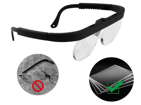 Lupa wymienna okulary powiększające do prac czytania 2,5x 3,5x regulacja
