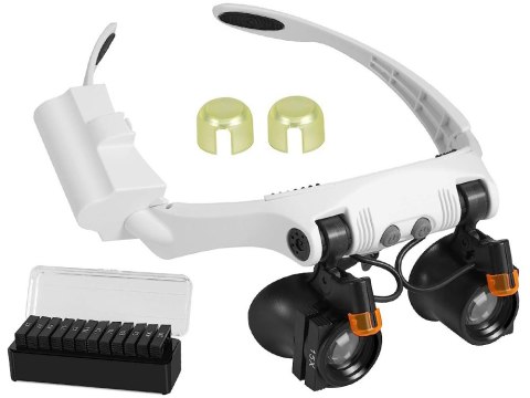 Lupa okulary zegarmistrzowskie naprawa 25x 20x LED wysoka