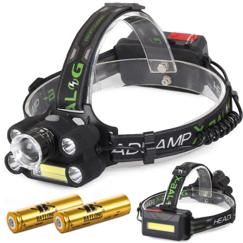 Latarka LED z funkcją zoom i akumulatorami 18650